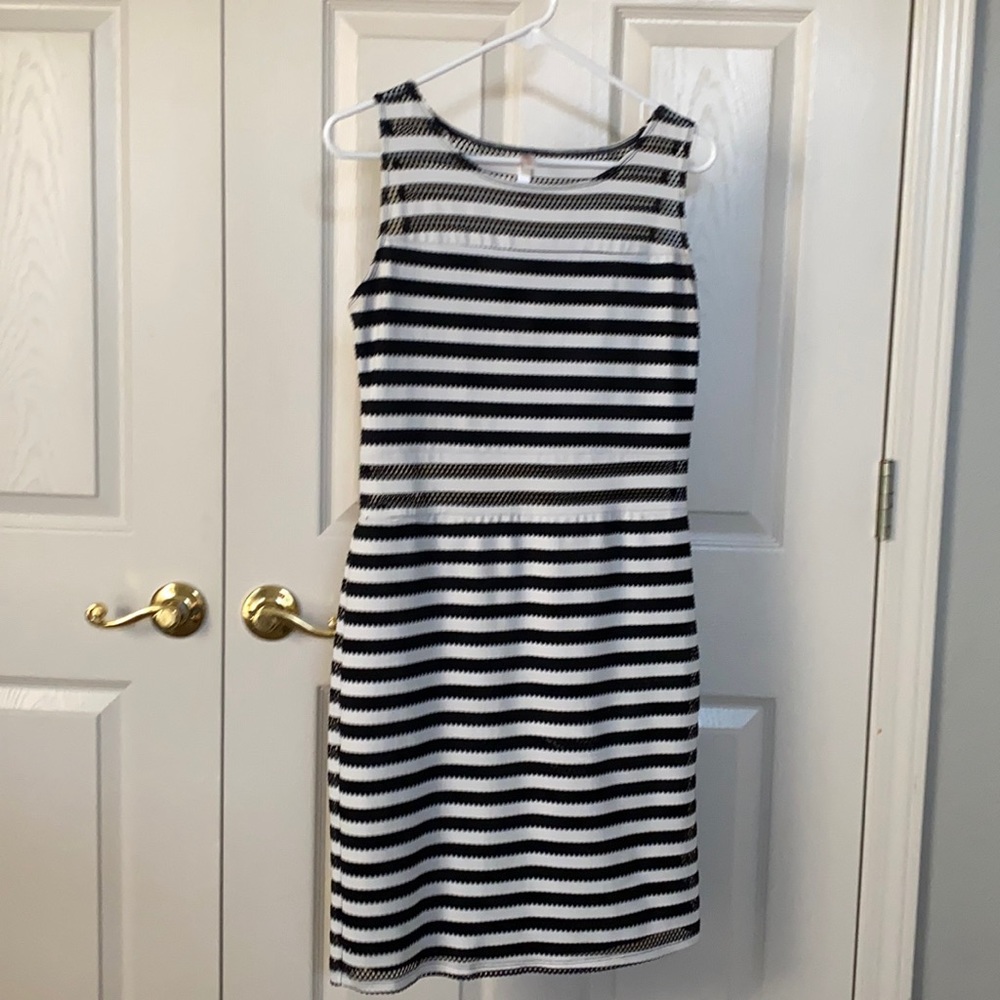 Black and white stripped dress